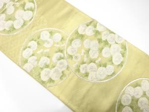 アンティーク　丸に万寿菊模様織り出し袋帯（材料）